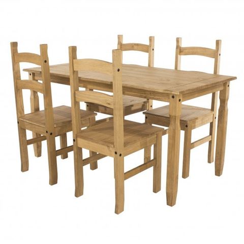 Core Corona Small Rectangular Dining Table & 4 Chairs | Garden Street within Compact Rectangular Dining Table For Urban Homes